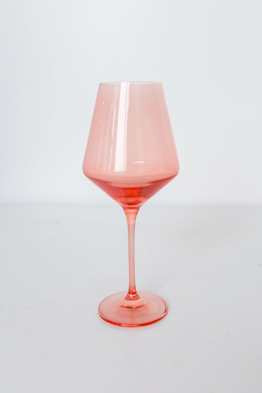 Estelle Colored Wine Stemware - Set of 2- Peach Fuzz {Our Coral Peach Pink}