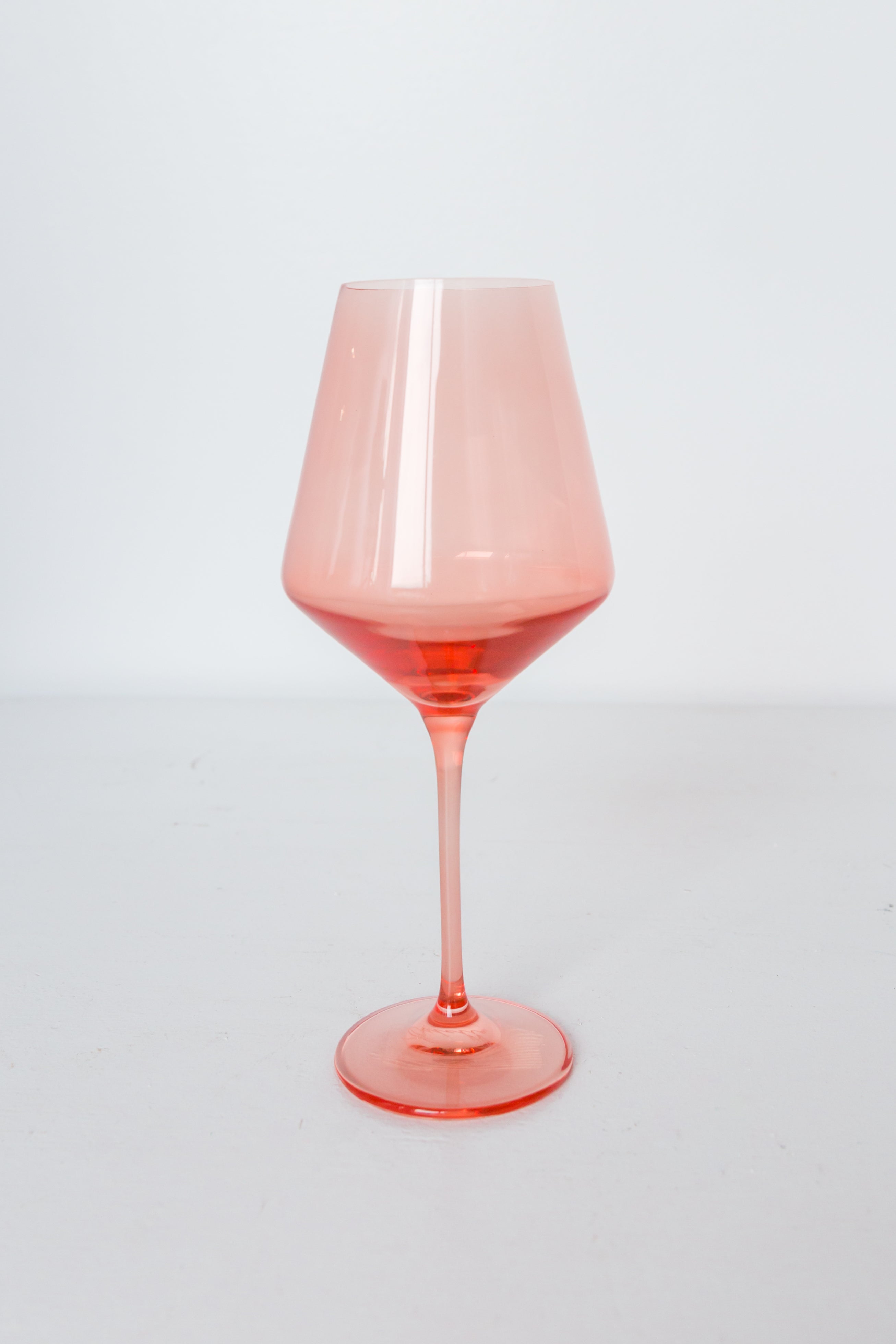 Estelle Colored Wine Stemware - Set of 2- Peach Fuzz {Our Coral Peach Pink}