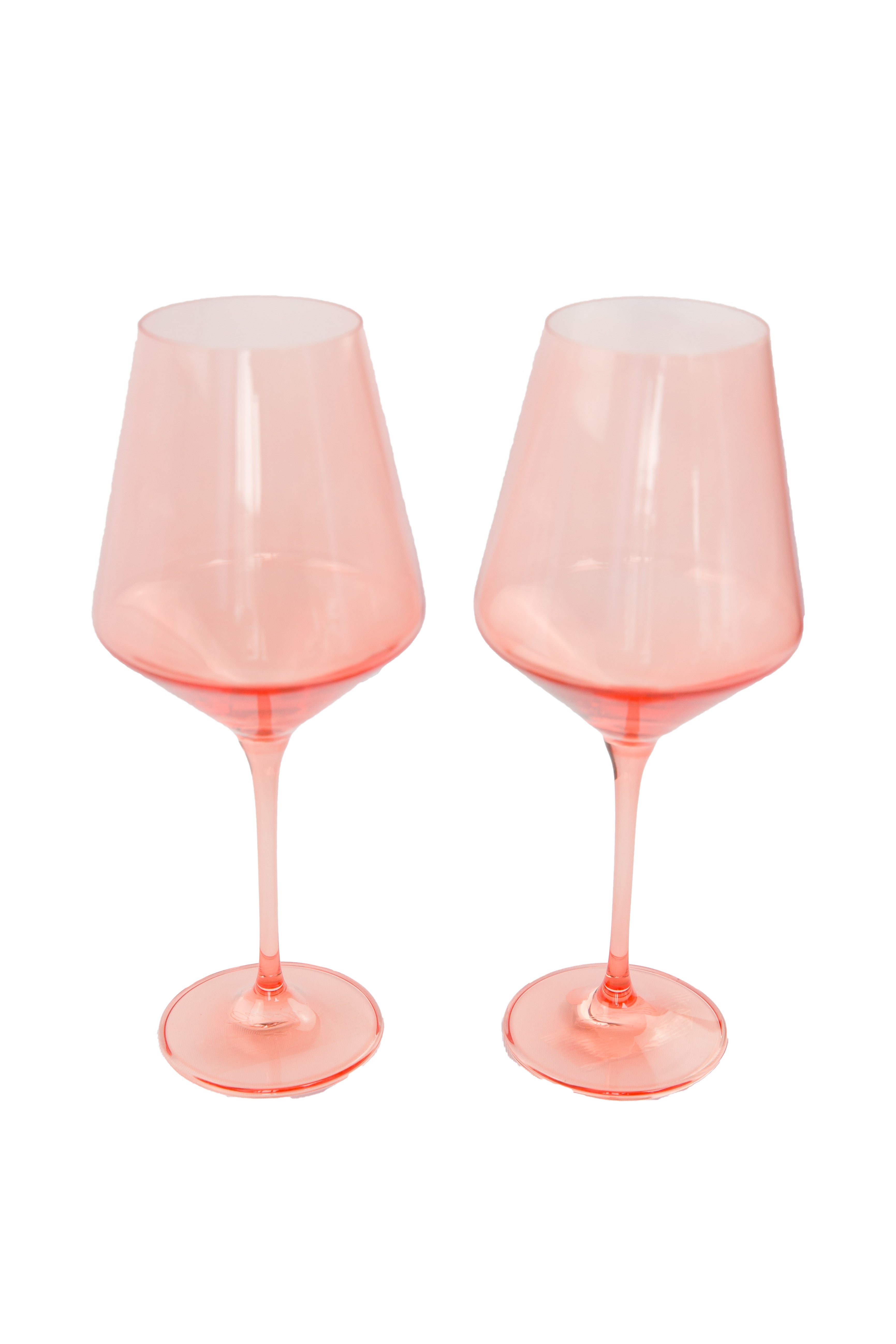 Estelle Colored Wine Stemware - Set of 2- Peach Fuzz {Our Coral Peach Pink}