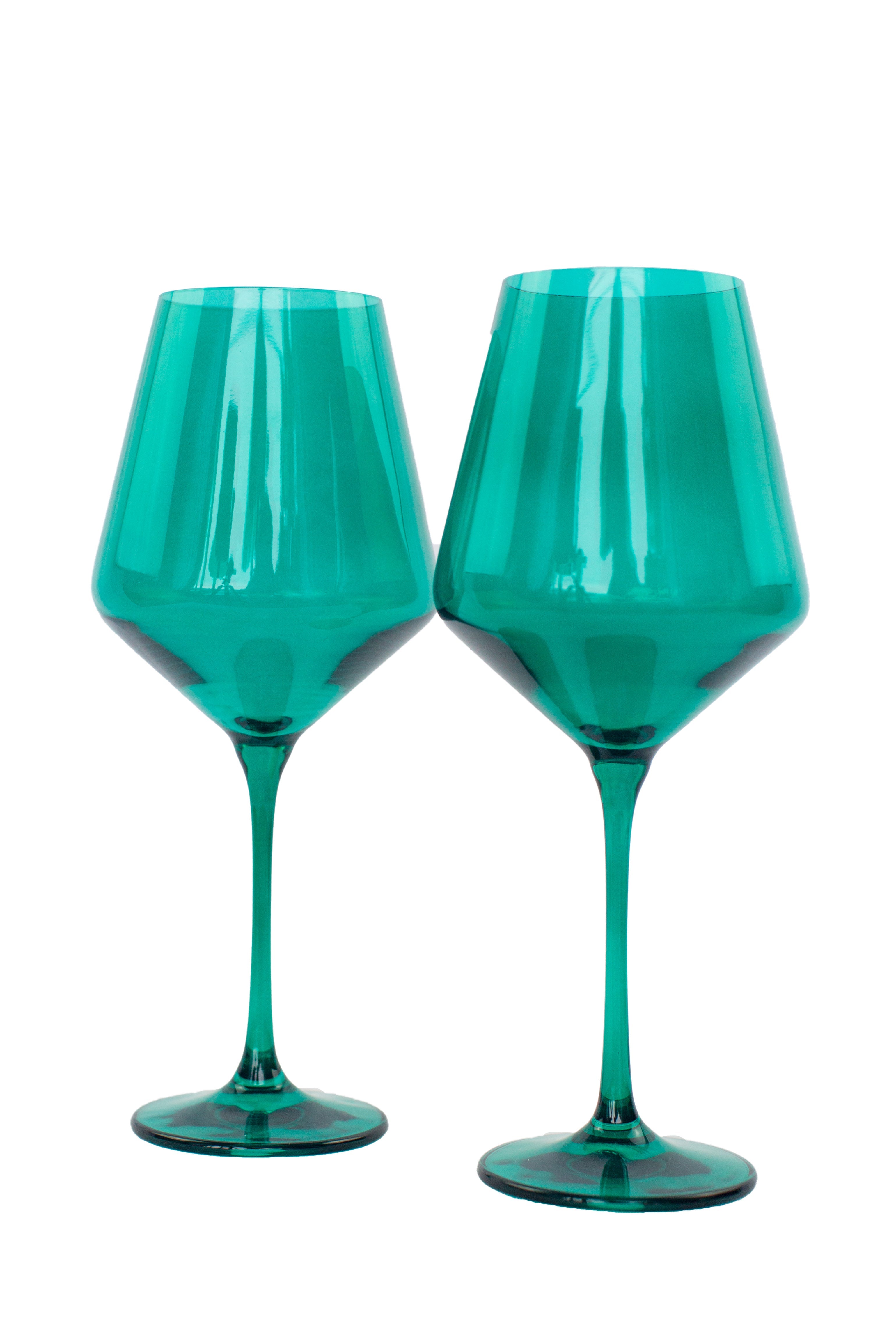 Estelle Colored Wine Stemware - Set of 2 {Emerald Green}