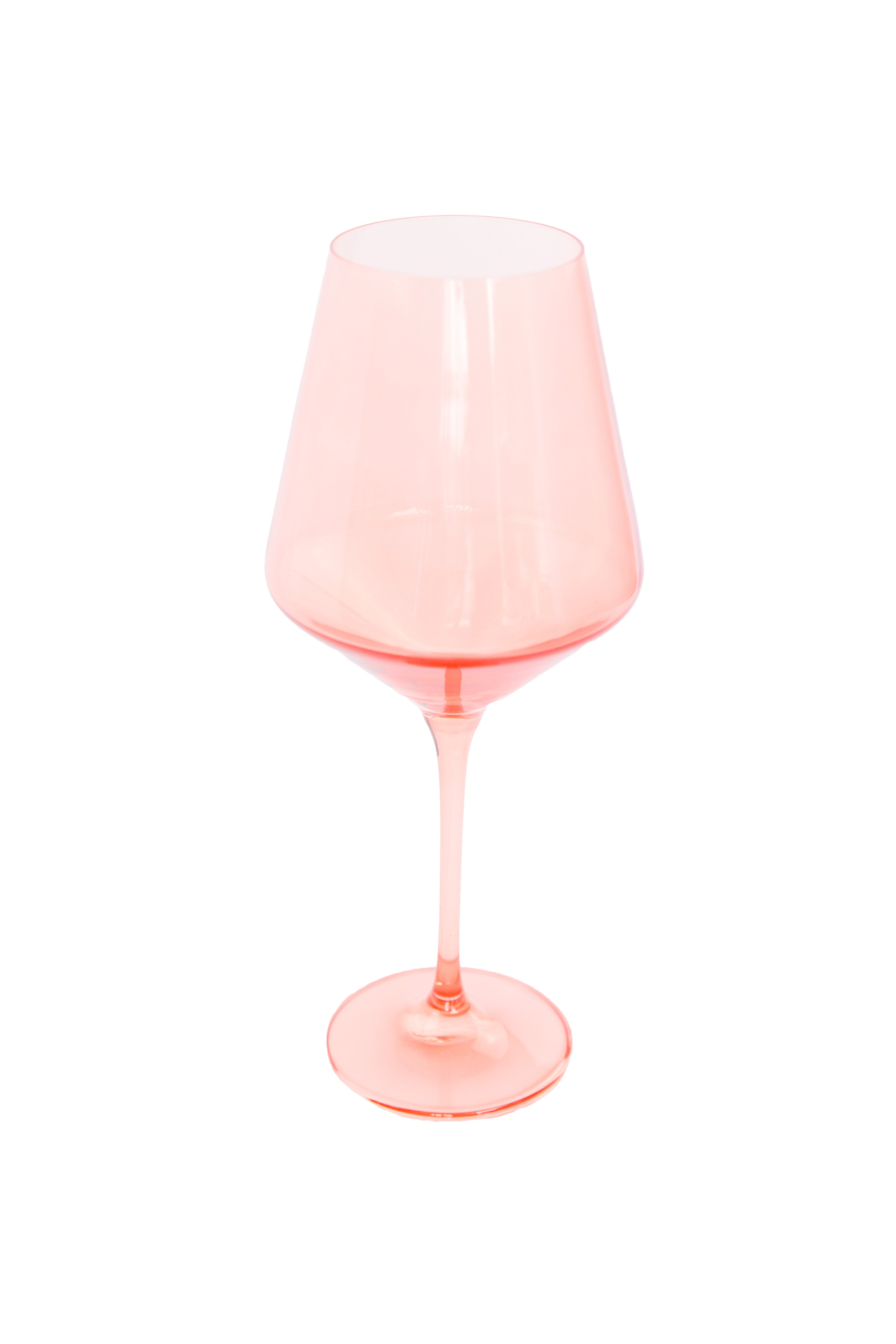 Estelle Colored Wine Stemware - Set of 2- Peach Fuzz {Our Coral Peach Pink}