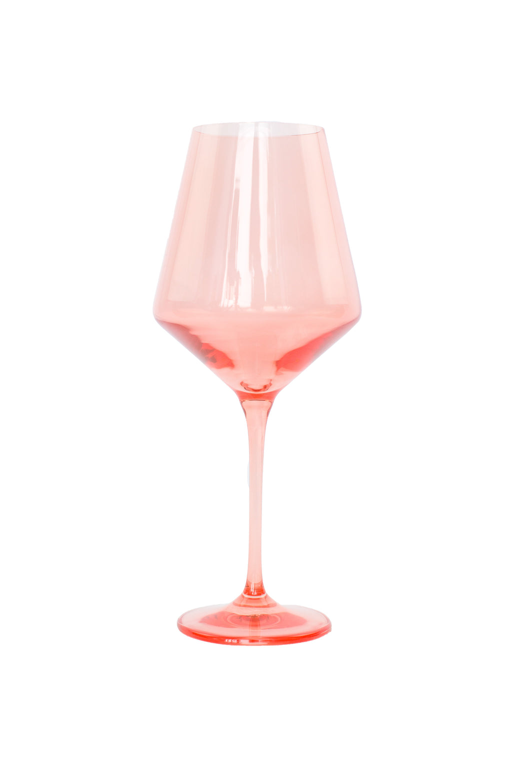 Estelle Colored Wine Stemware - Set of 2- Peach Fuzz {Our Coral Peach Pink}