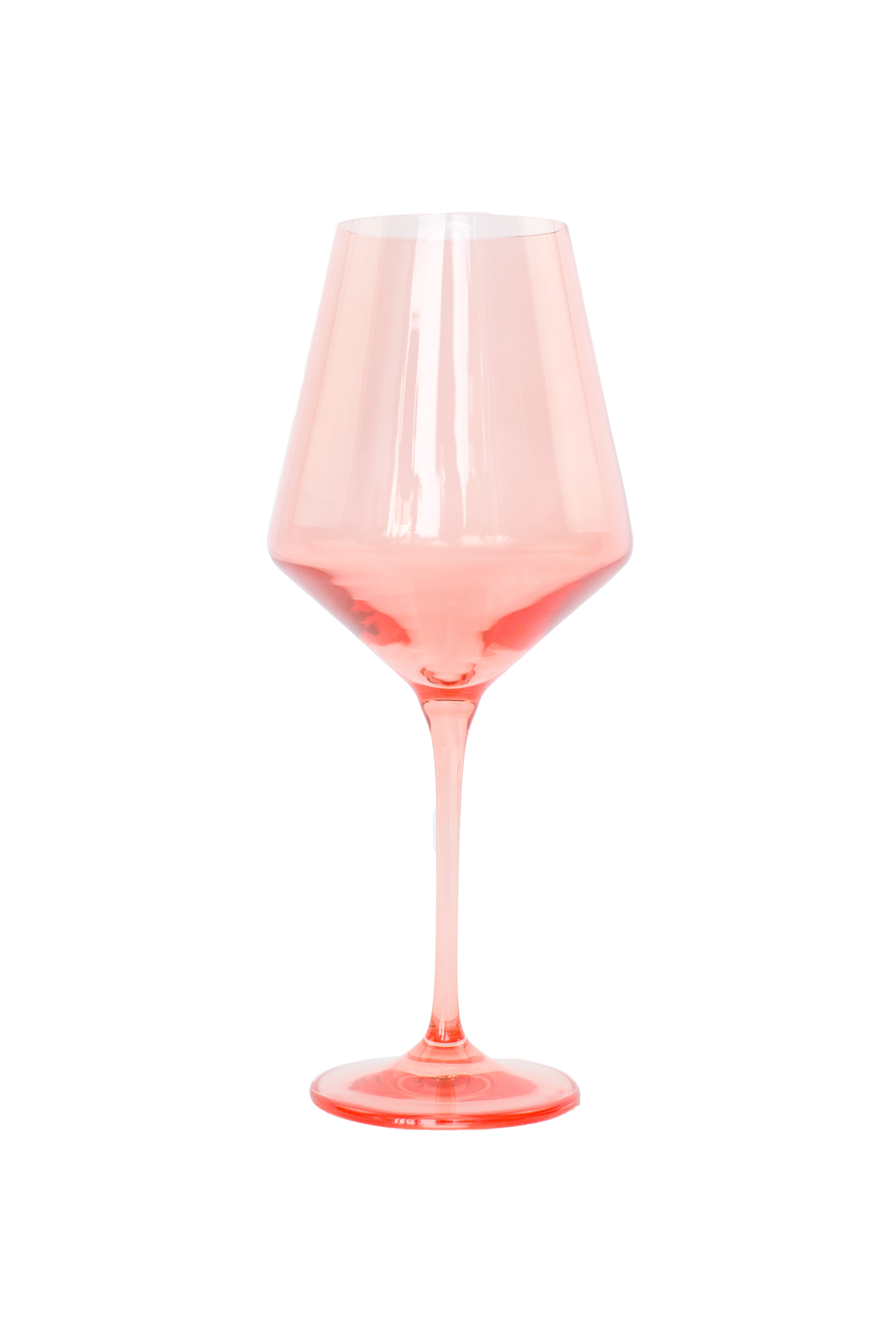 Estelle Colored Wine Stemware - Set of 2- Peach Fuzz {Our Coral Peach Pink}