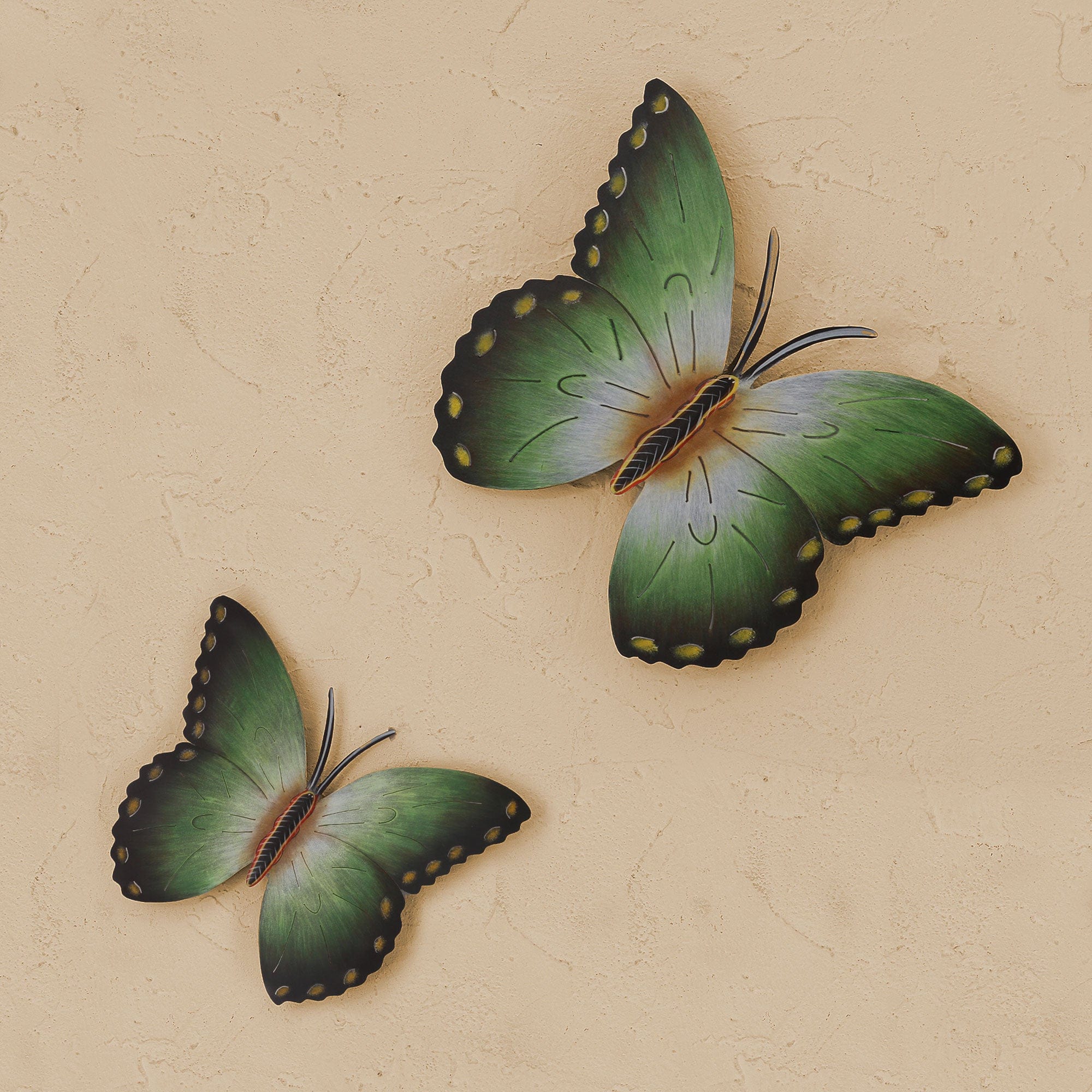 Steel wall art (Pair) - Bamboo Butterflies