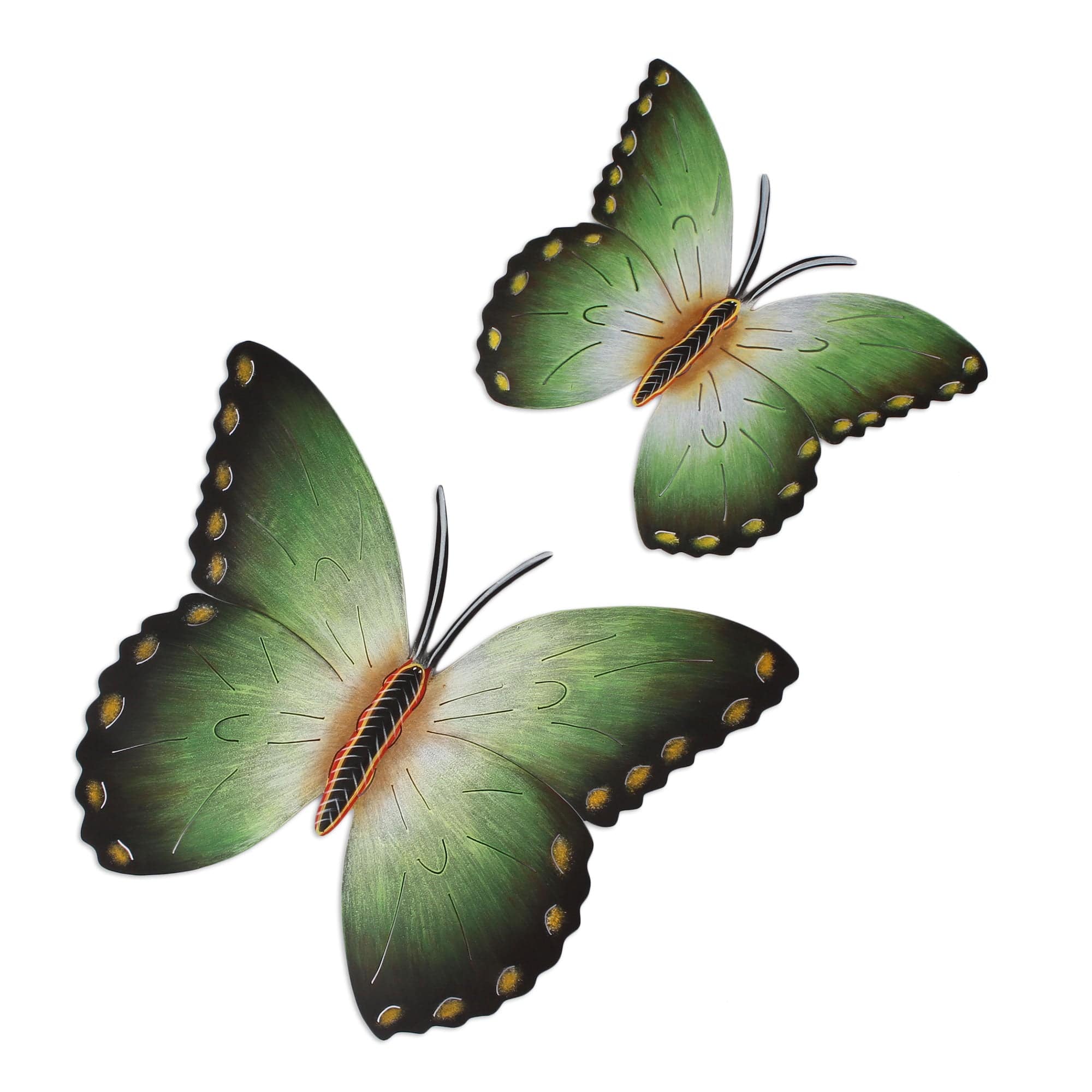 Steel wall art (Pair) - Bamboo Butterflies