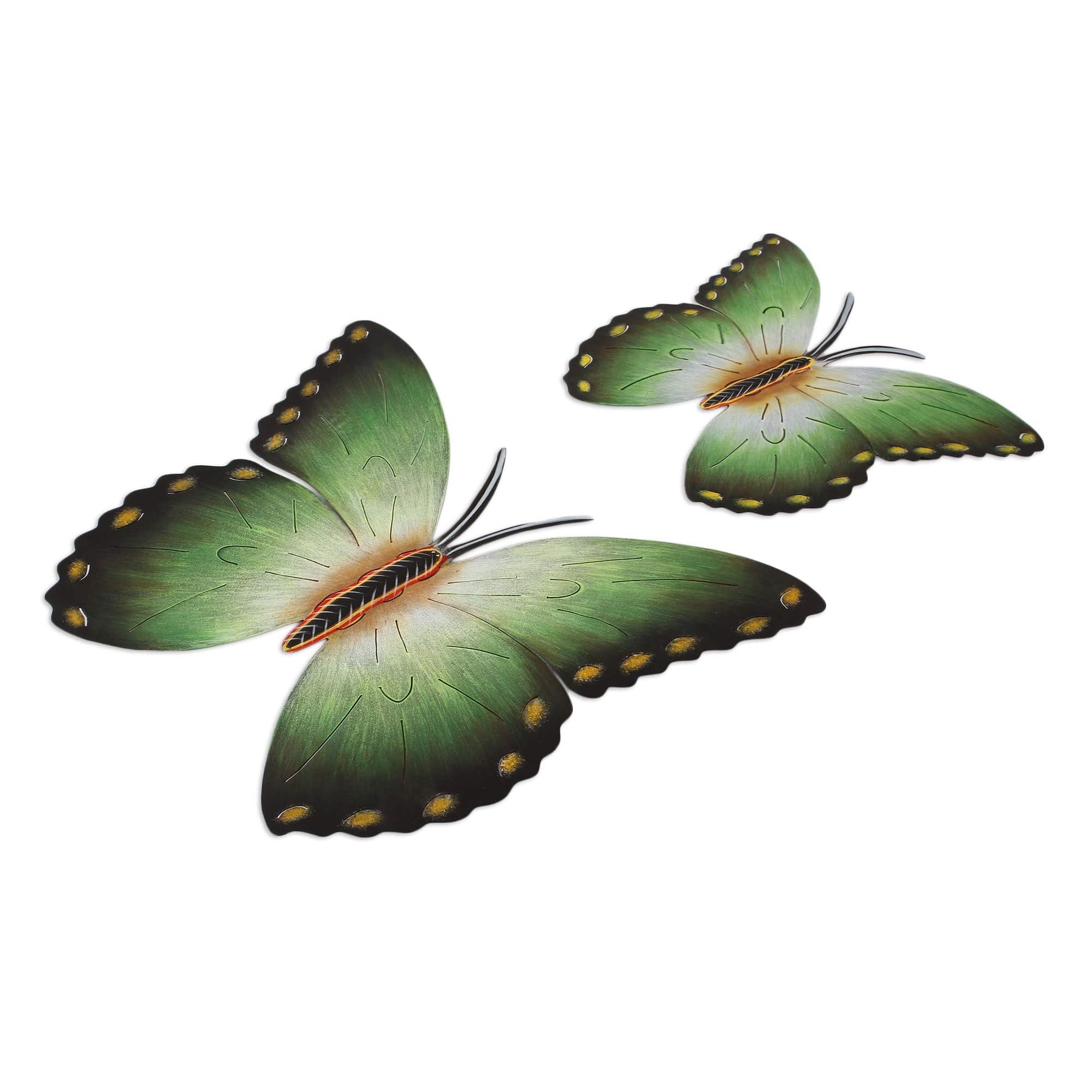 Steel wall art (Pair) - Bamboo Butterflies