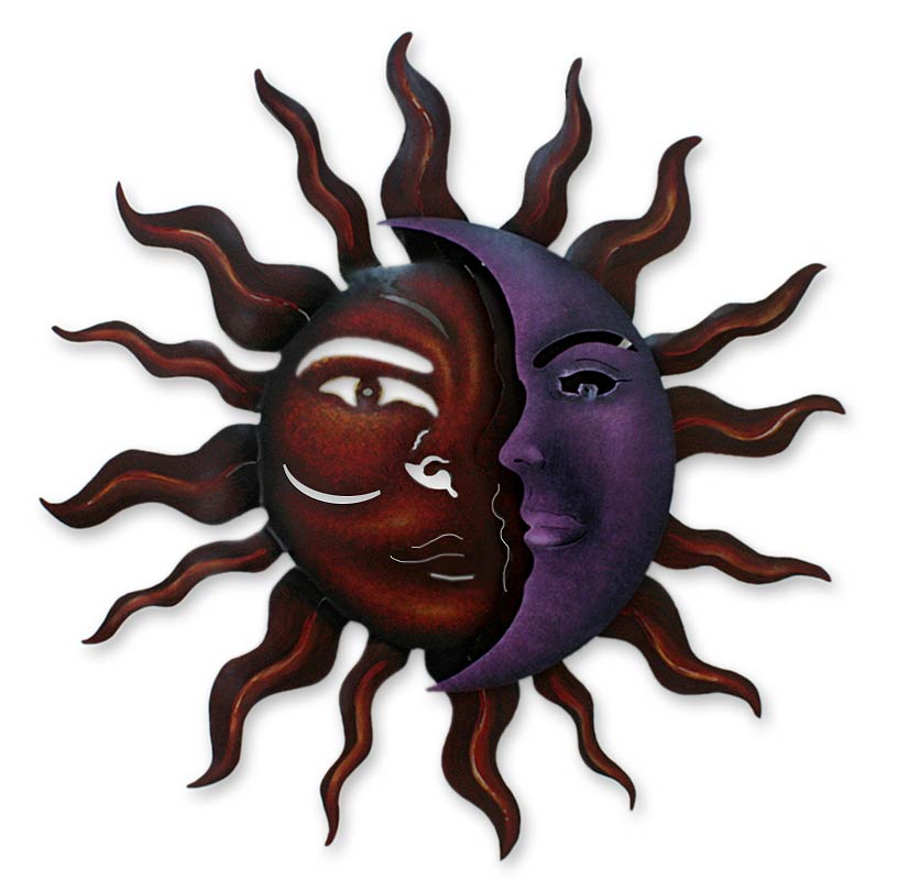 Sun and Moon Steel Wall Art - Romantic Duality