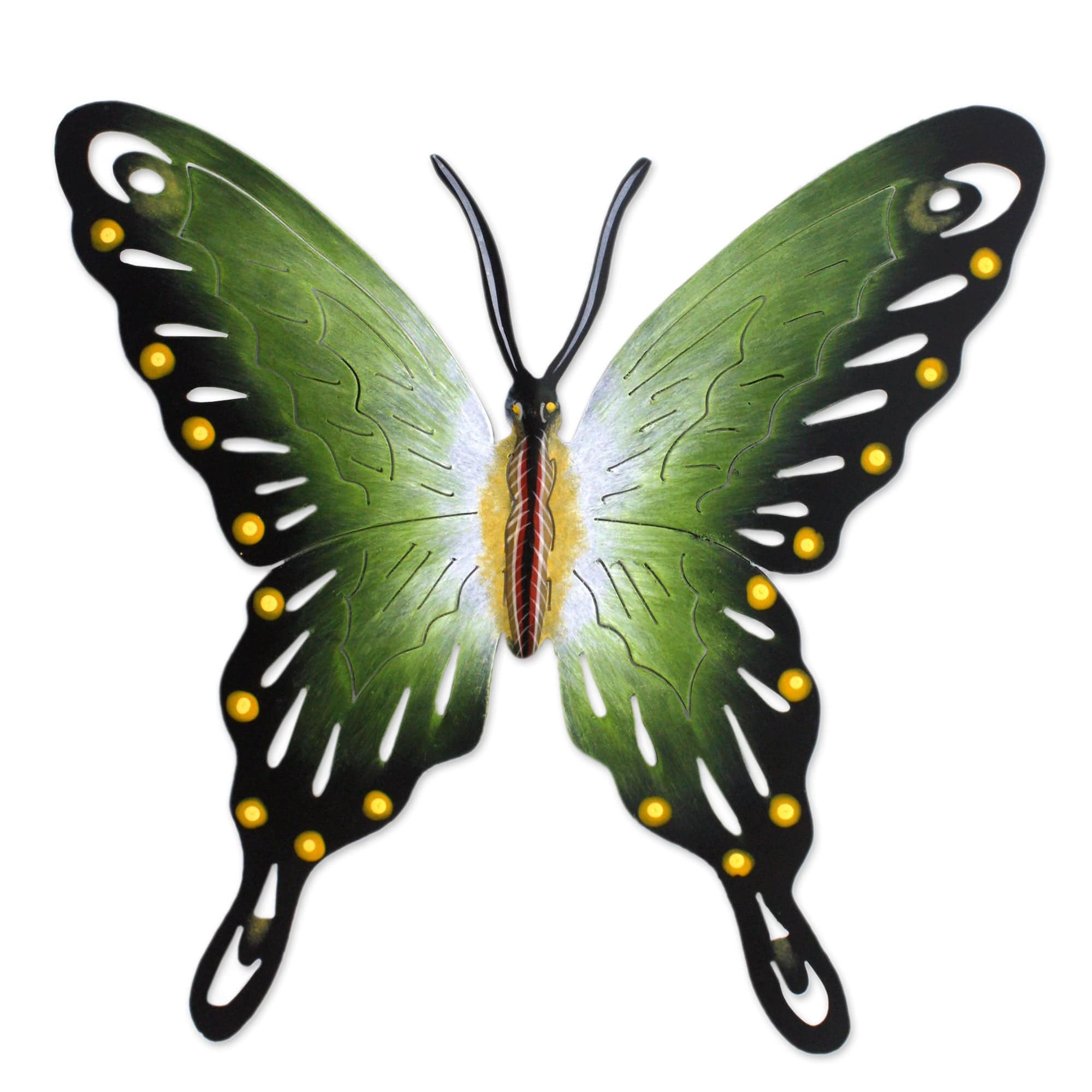 Collectible Green Butterfly Steel Wall Sculpture Mexico - Soul of Fortune