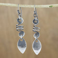 Sterling Silver Spiral Motif Dangle Earrings from Thailand - Garden View