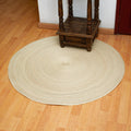 Double Layer Braided Palm Frond Accent Mat from Mexico - Double Braided Circles