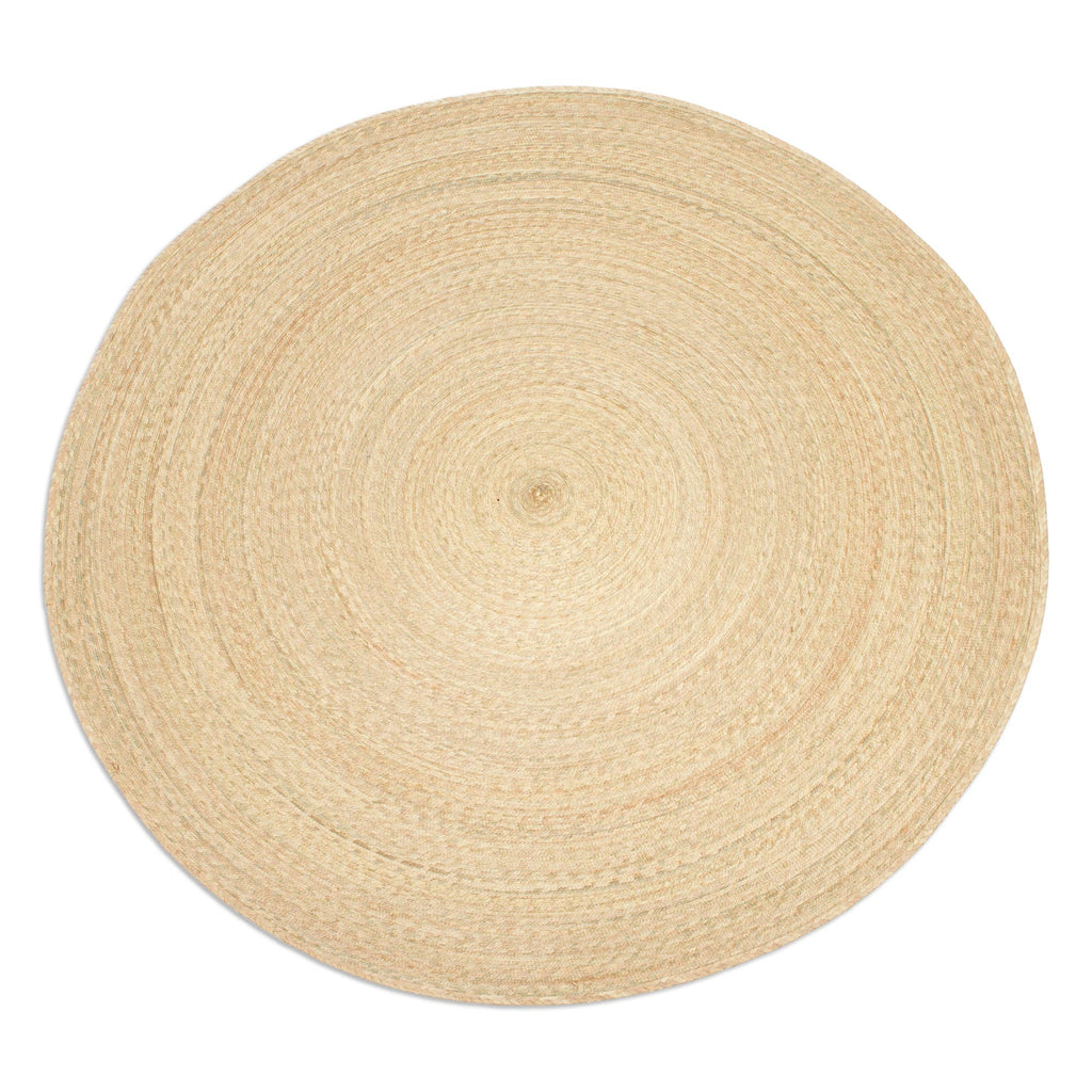 Double Layer Braided Palm Frond Accent Mat from Mexico - Double Braided Circles