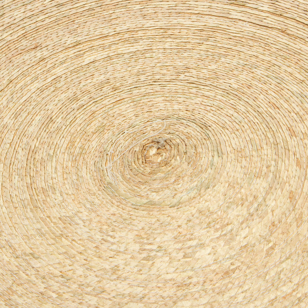 Double Layer Braided Palm Frond Accent Mat from Mexico - Double Braided Circles