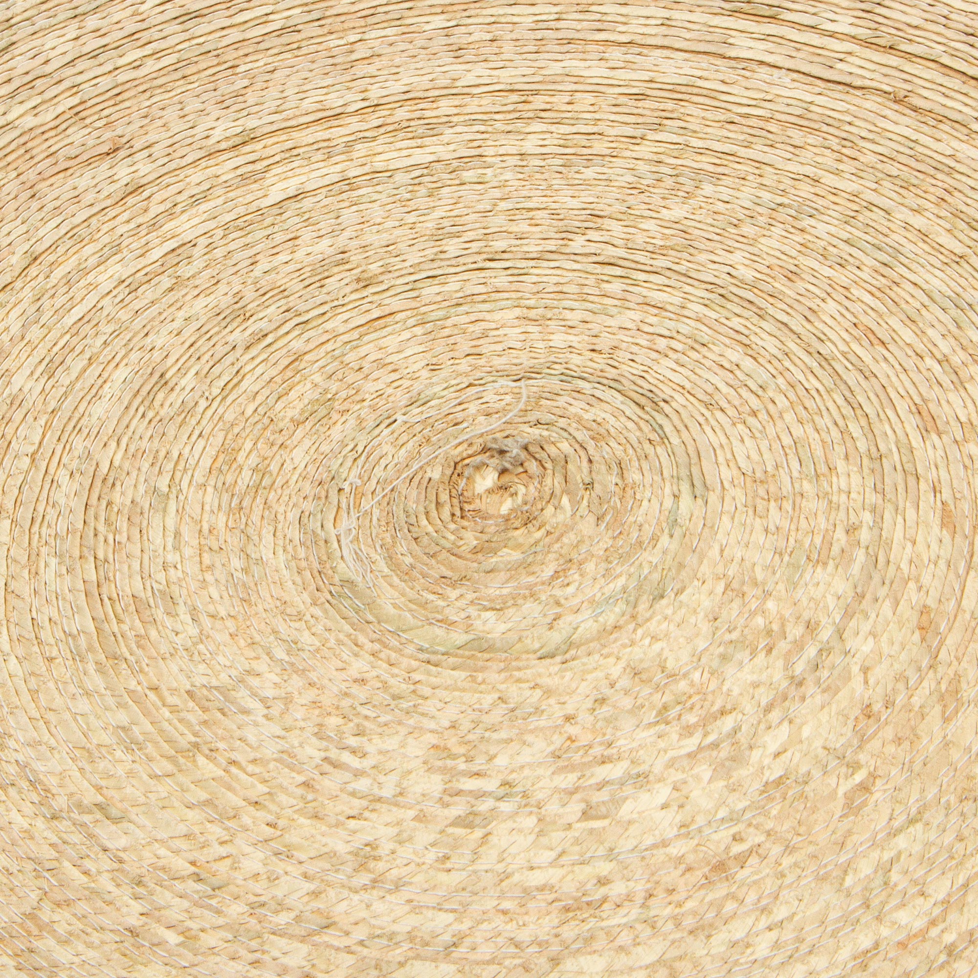 Double Layer Braided Palm Frond Accent Mat from Mexico - Double Braided Circles