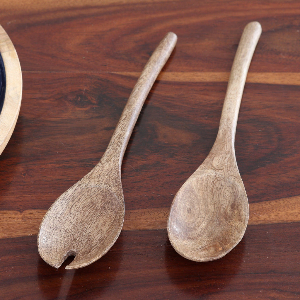 Handcrafted Mango Wood Salad Spoons (Set of 2) - Forest Flavors