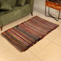 Colorful Striped Handwoven Wool Blend Area Rug (3x5) - Colors of the Dawn