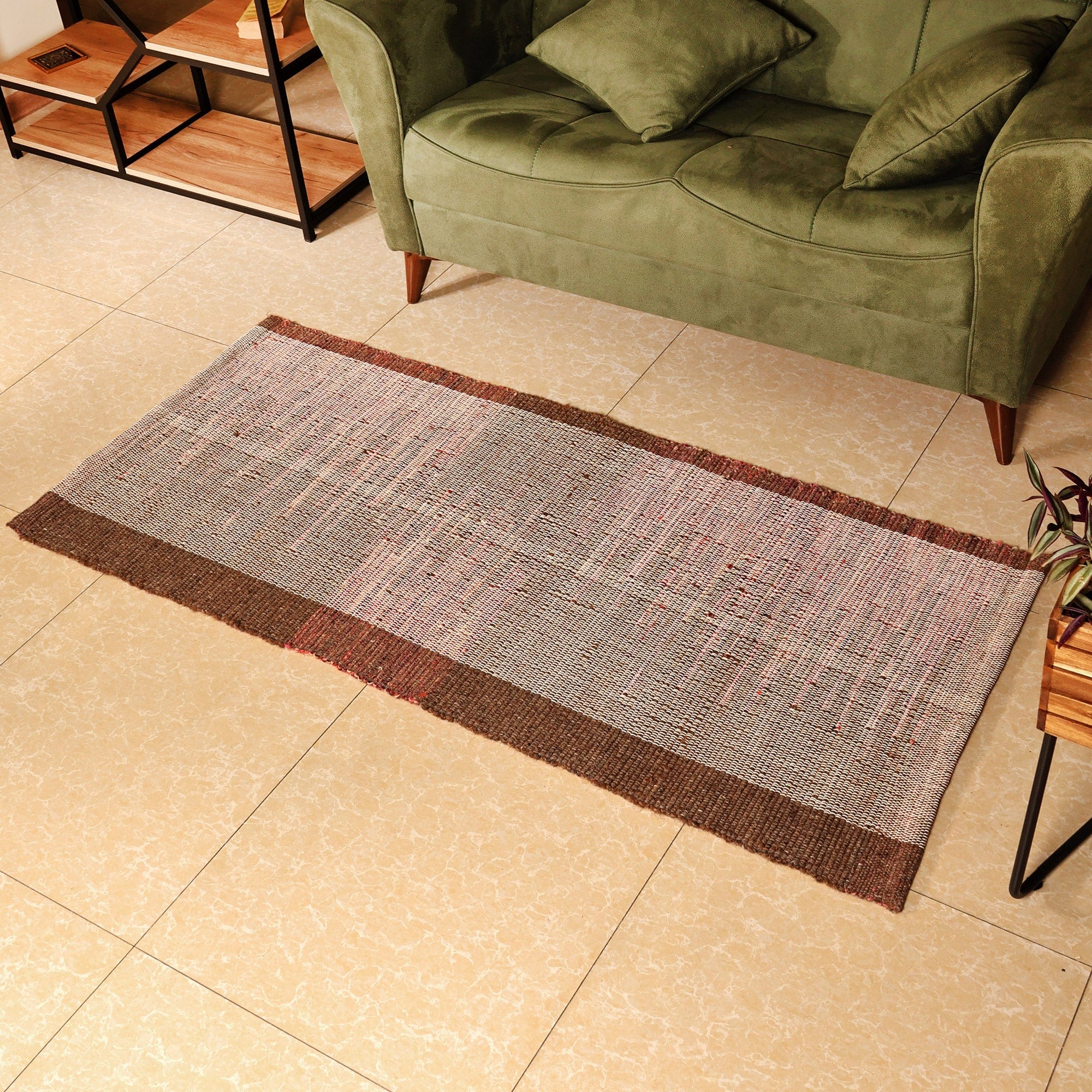 Handwoven Warm-Toned Wool Blend Area Rug (2.5x5) - Armenian Dawn