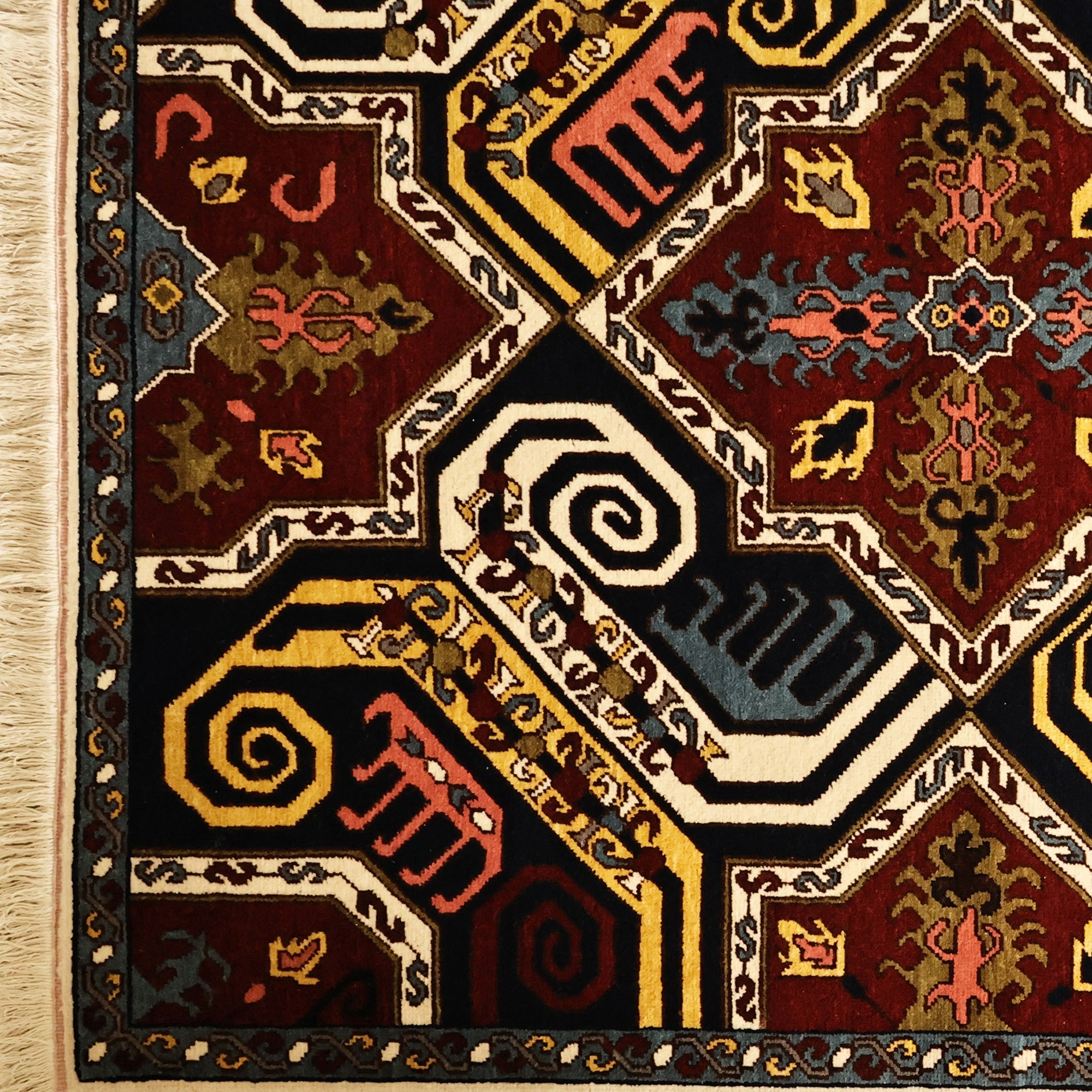 Classic Patterned Wool Vishapagorg Rug from Armenia (4x5) - Memory of Grandeur