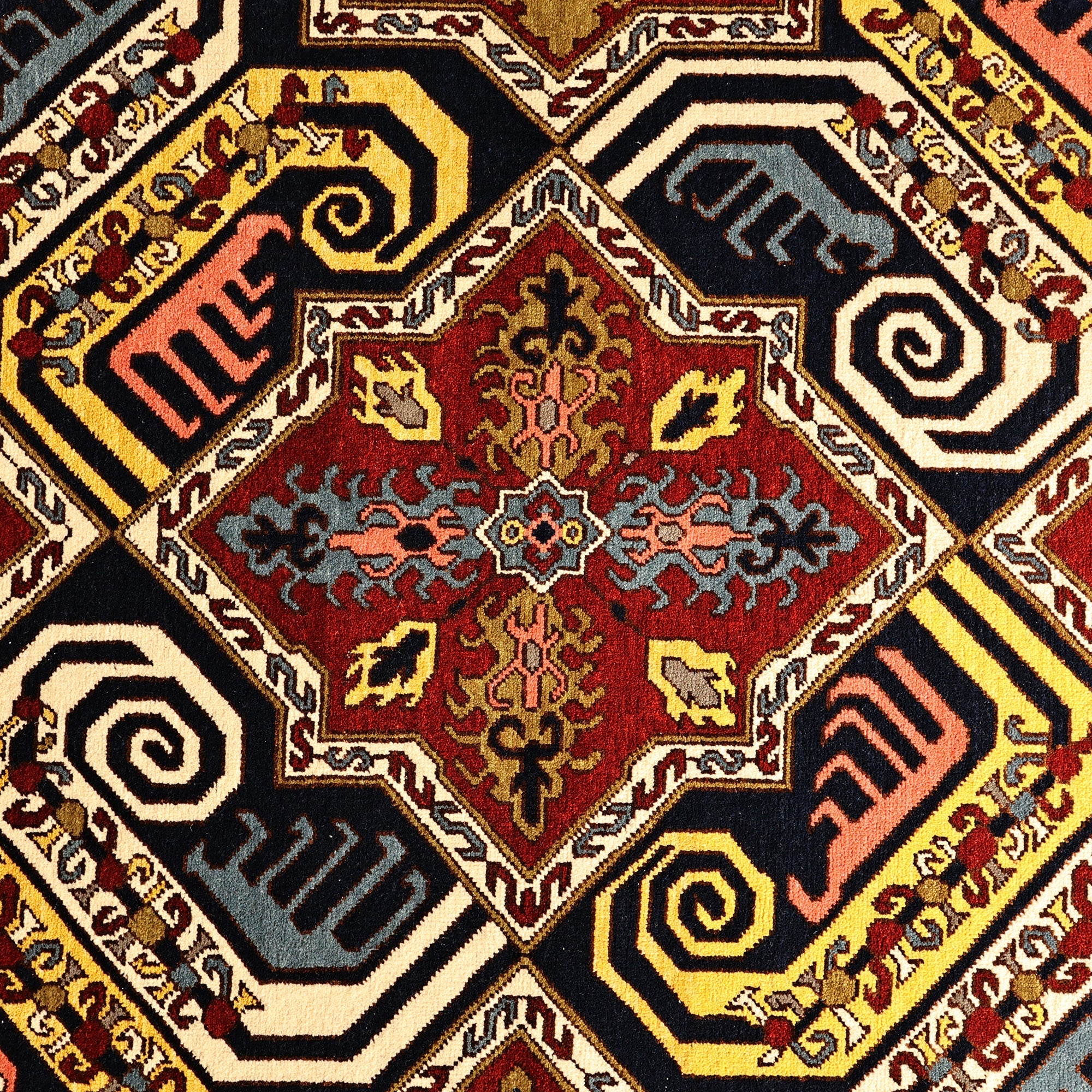 Classic Patterned Wool Vishapagorg Rug from Armenia (4x5) - Memory of Grandeur