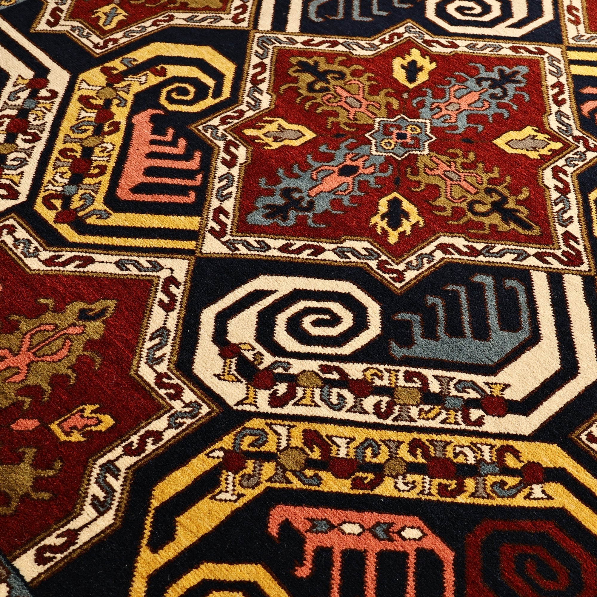 Classic Patterned Wool Vishapagorg Rug from Armenia (4x5) - Memory of Grandeur