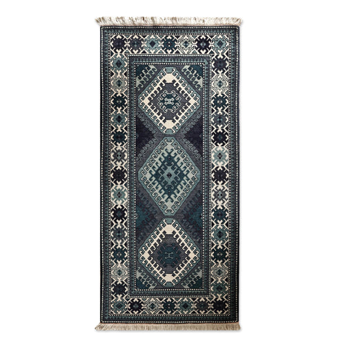 Armenian Handmade Blue and Teal Vishapagorg Wool Rug (3x6) - Heritage in Blue
