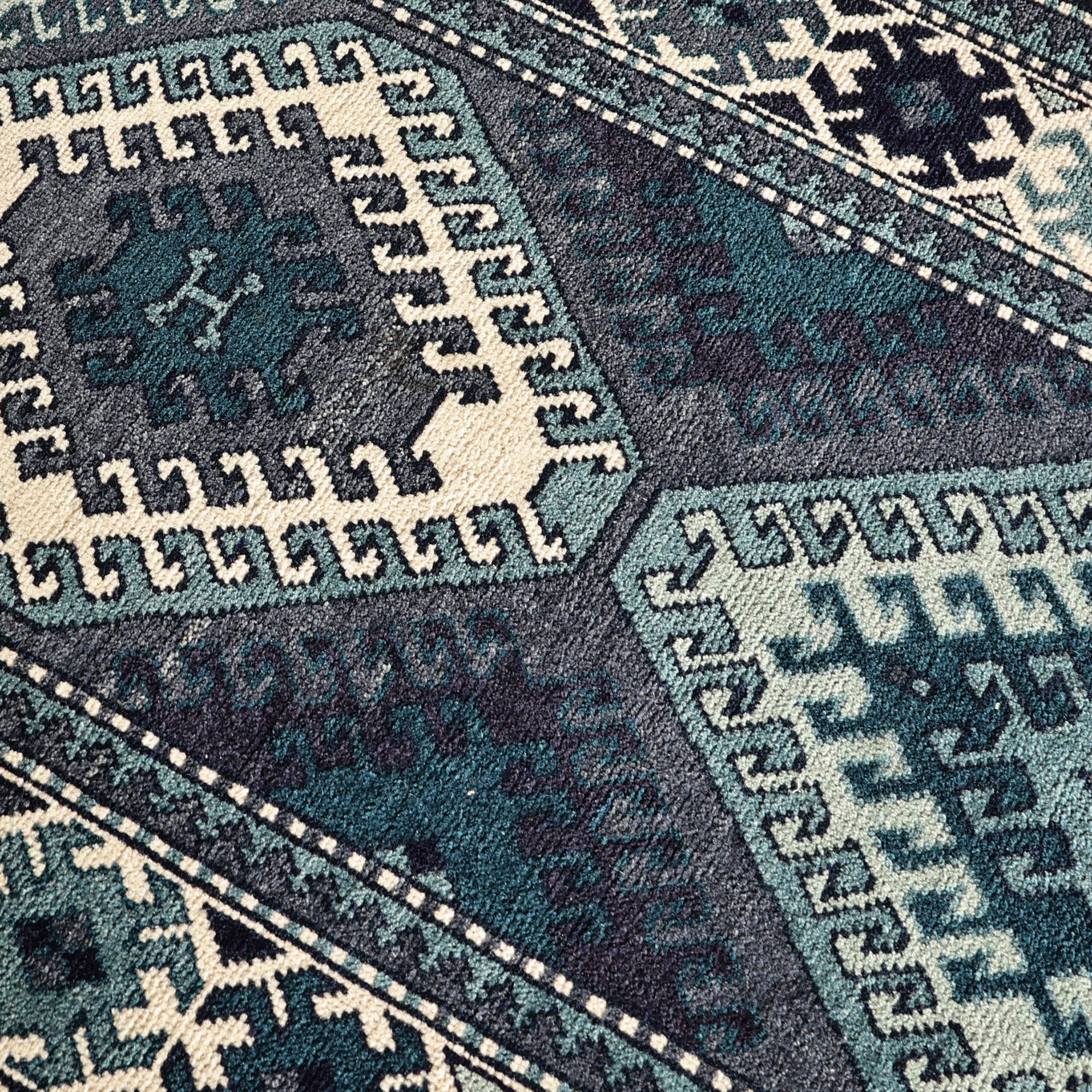 Armenian Handmade Blue and Teal Vishapagorg Wool Rug (3x6) - Heritage in Blue