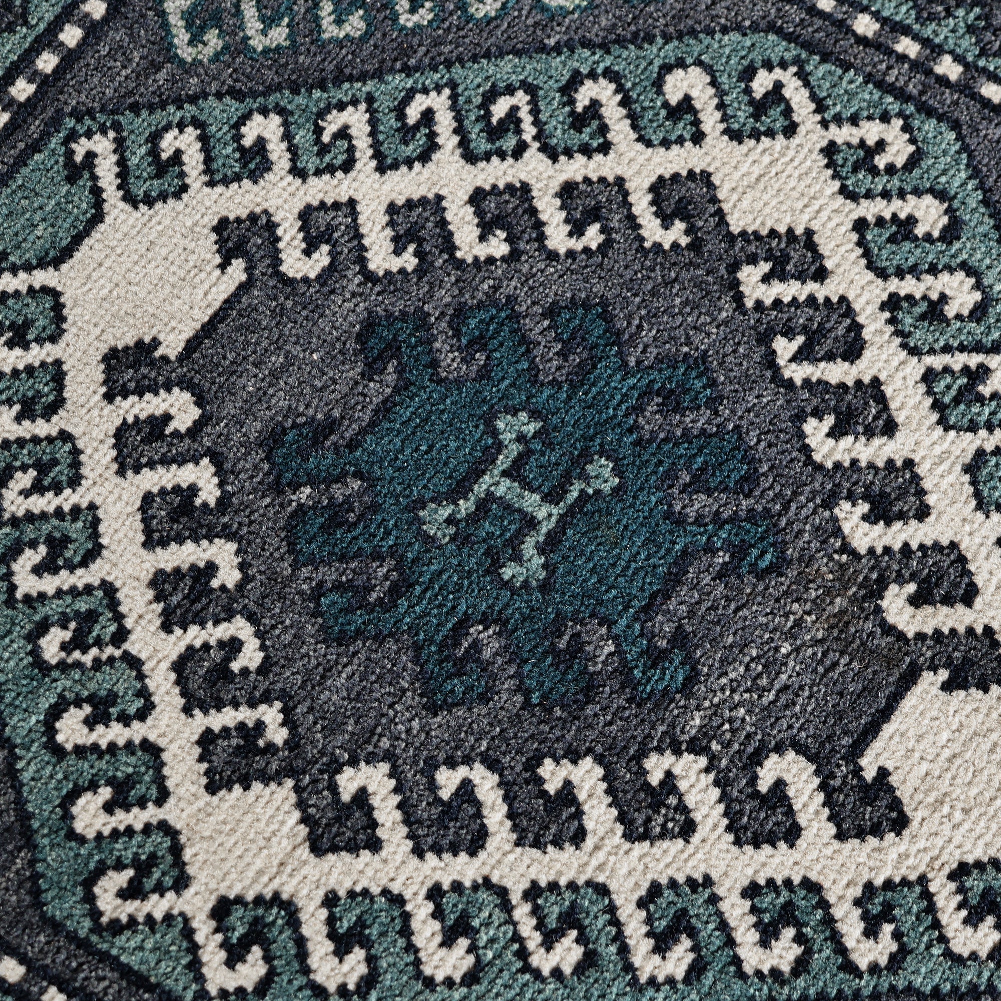 Armenian Handmade Blue and Teal Vishapagorg Wool Rug (3x6) - Heritage in Blue