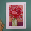 Framed Red Rose Still Life Giclée Art Print on Photo Paper - Vibrant Rose