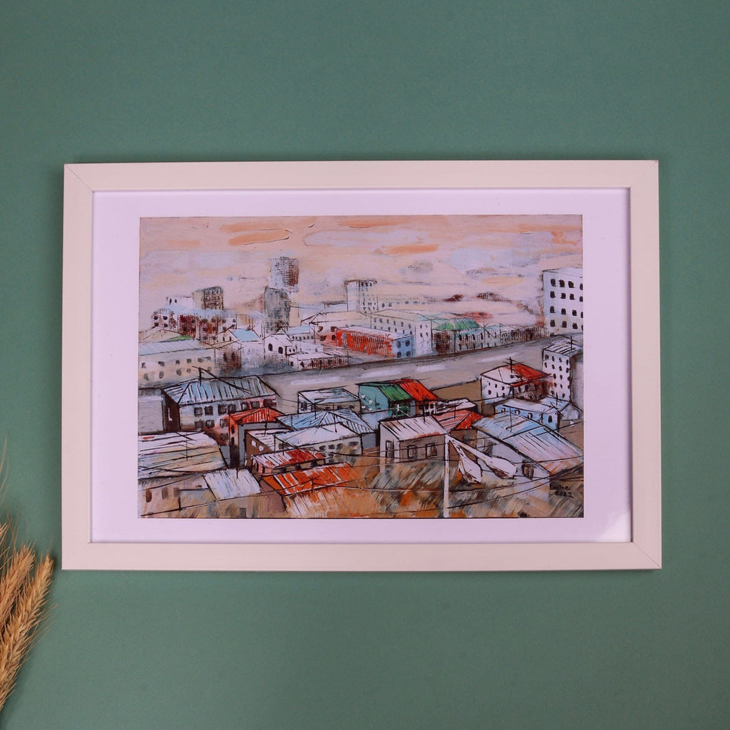 Cityscape Giclée Art Print on Photo Paper for Wall or Table - Sunset in Saralanj